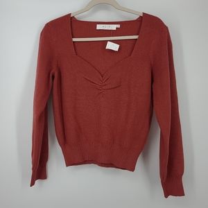 ASTR Sweetheart Neckline Chunky Knit Sweater Size XL